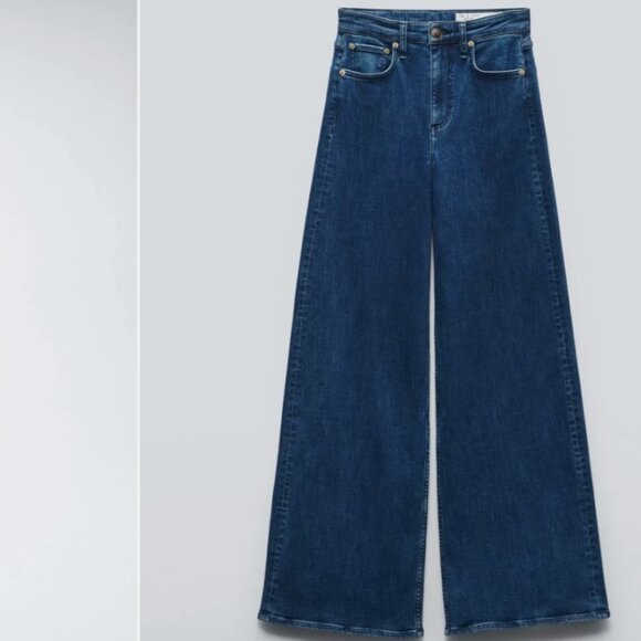Rag & Bone Sofie High Rise Wide Leg Denim Jeans Color Jen Size 25 - Picture 2 of 9